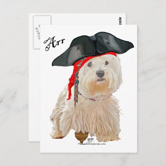 Pirate Westie Briefkaart (Voorkant / Achterkant)