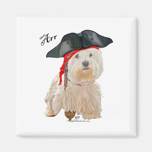 Pirate Westie Magneet (Voorkant)