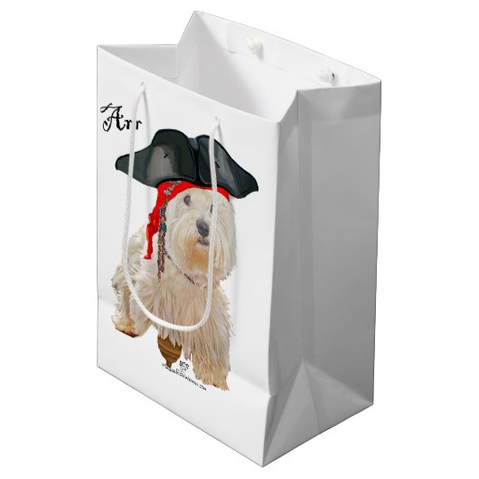 Pirate Westie Medium Cadeauzakje (Voorkant Gekanteld)