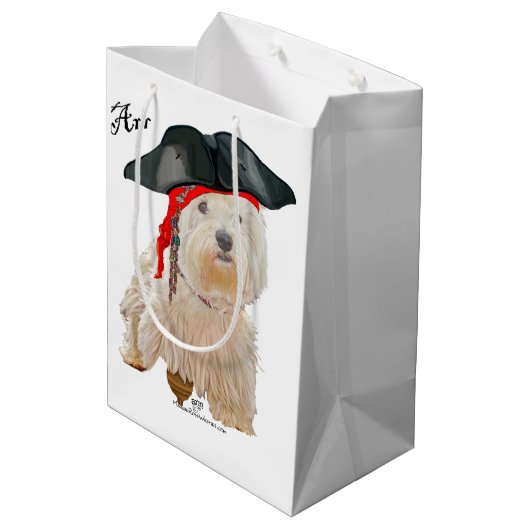 Pirate Westie Medium Cadeauzakje (Achterkant Gekanteld)