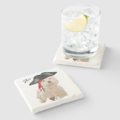 Pirate Westie Stenen Onderzetter (Zijkant)