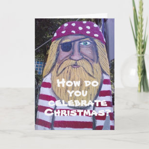 PIRATE WIL EEN "MERRY CHRISTMAS" ZIJN MANIER! FEESTDAGEN KAART