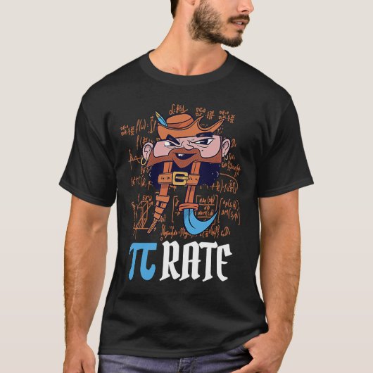 Pirate Wiskunde Pi tariefsymbool Pi Dag Leraar 3 1 T-shirt (Voorkant)