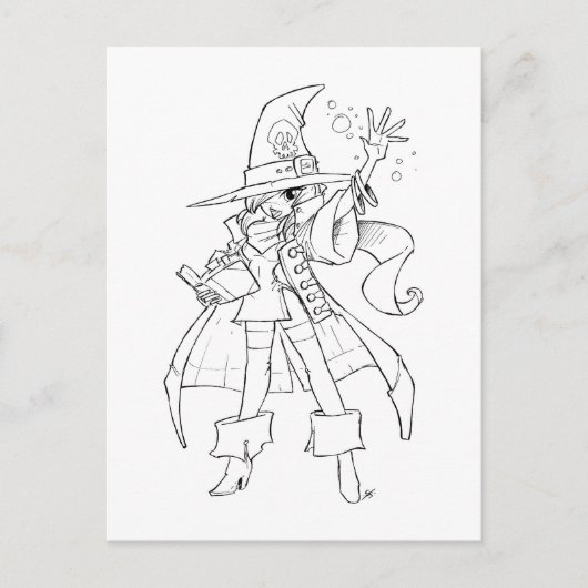 Pirate Witch Briefkaart (Voorkant)