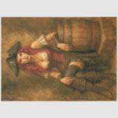 Pirate with Barrel | Caribbean Nautical Decoupage  Tissuepapier (Voorkant)
