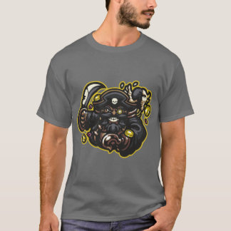 Pirate with your sword and a parrot on your back t-shirt