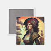 Pirate Woman Fantasy Art Magneet (Voorkant / Achterkant)