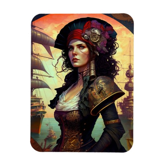 Pirate Woman Fantasy Art Magneet (Verticaal)