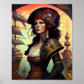 Pirate Woman Fantasy Art Poster (Voorkant)