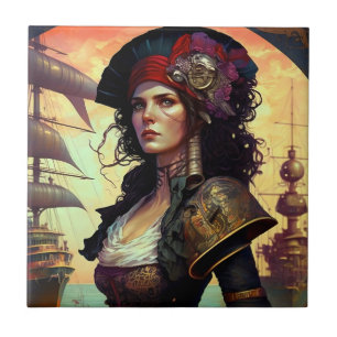 Pirate Woman Fantasy Art Tegeltje