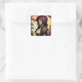 Pirate Woman Fantasy Art Vierkante Sticker (Tas)