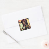 Pirate Woman Fantasy Art Vierkante Sticker (Envelop)