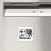 Pirate Woman met Rough Waters Design Magneet (Insitu (Vaatwasser))