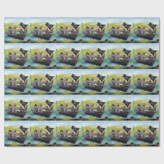 Pirate Wrapping Paper Cadeaupapier (Vlak)