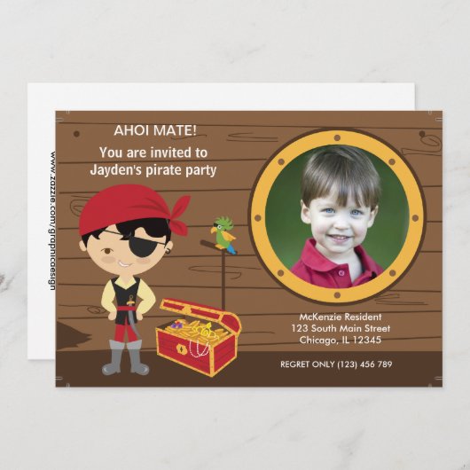 Pirate ze kaart (Voorkant / Achterkant)