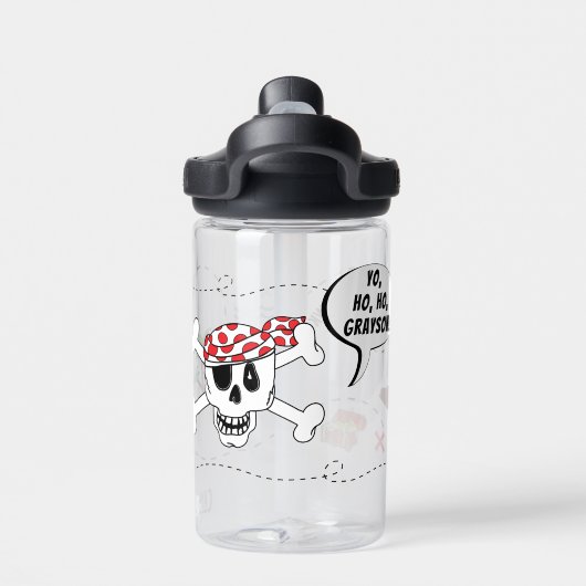 Pirate zegt waterfles (Achterkant)