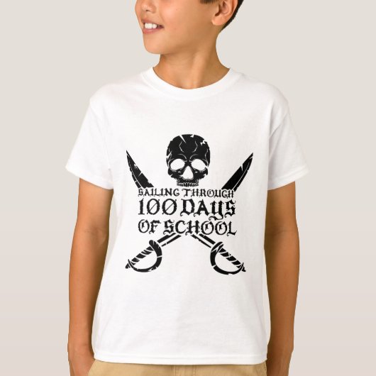 Pirate zeilen door 100 dagen van schooljongens t-shirt (Voorkant)