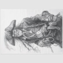 Pirate Zwart Wit Decoupage