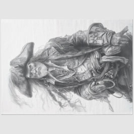 Pirate Zwart Wit Decoupage Tissuepapier