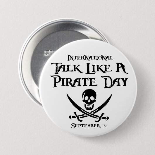 PirateDayButton Ronde Button 7,6 Cm (Voorkant /achterkant)