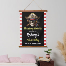 Piratefeestje 'Mijn timmerhout staat te trillen' Hangend Wandkleed