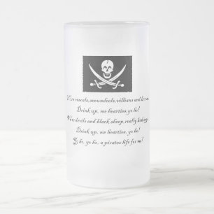 PirateLife,GlassMug Matglas Bierpul