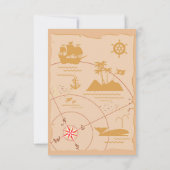 Piratemeisje Schatkaart Fun Verjaardagsfeestje Bedankkaart (Achterkant)