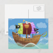 piraten ahoy cadeautjes briefkaart (Voorkant / Achterkant)