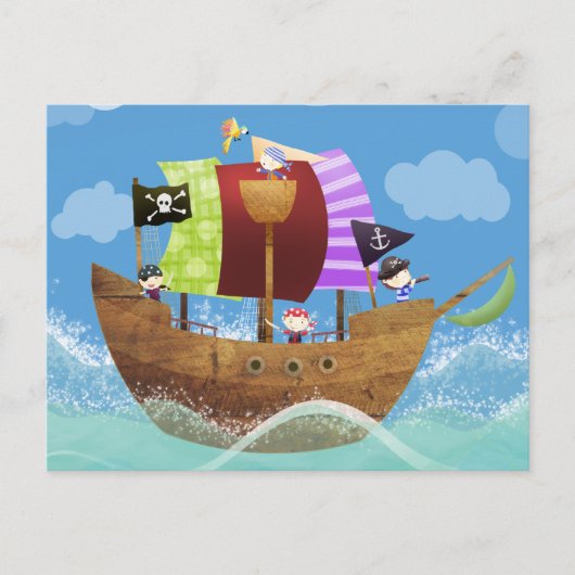 piraten ahoy cadeautjes briefkaart (Voorkant)