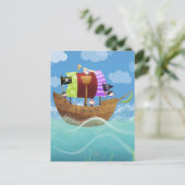 piraten ahoy cadeautjes briefkaart (Staand voorkant)