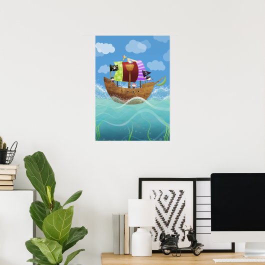 Piraten ahoy poster print (Thuiskantoor)