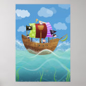 Piraten ahoy poster print (Voorkant)