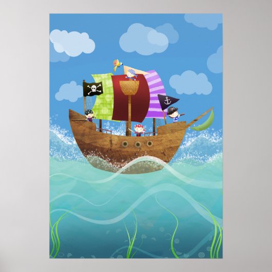 Piraten ahoy poster print (Voorkant)