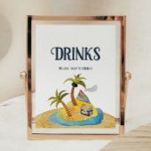Piraten Baby shower Drinken Teken Poster
