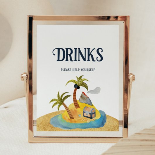 Piraten Baby shower Drinken Teken Poster
