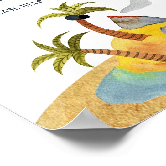 Piraten Baby shower Drinken Teken Poster (Hoek)