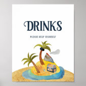 Piraten Baby shower Drinken Teken Poster (Voorkant)