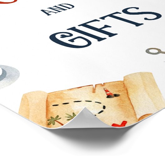 Piraten Baby showers boeken en geschenken teken Poster (Hoek)