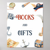 Piraten Baby showers boeken en geschenken teken Poster (Voorkant)
