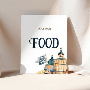 Piraten Baby showers Voedsel Teken Poster