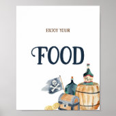 Piraten Baby showers Voedsel Teken Poster (Voorkant)