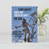PIRATEN BACHELOR SCHEEPVAARTPARTY UITNODIGINGEN (Staand voorkant)
