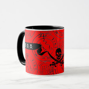 PIRATEN BEHANDELING KAARTEN, SKULL, SWORD Red Blac Mok