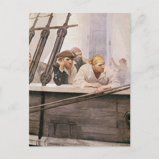  Piraten Brig Covenant in a Fog door NC Wyeth Briefkaart (Voorkant)