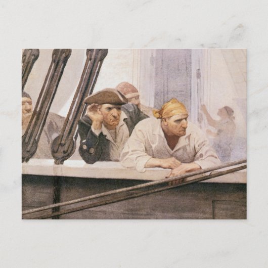  Piraten Brig Covenant in a Fog door NC Wyeth Briefkaart (Voorkant)