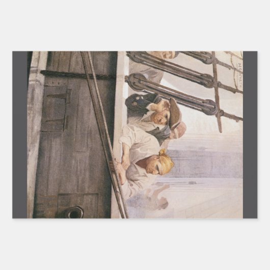  Piraten Brig Covenant in a Fog door NC Wyeth Inpakpapier Vel (Voorkant)