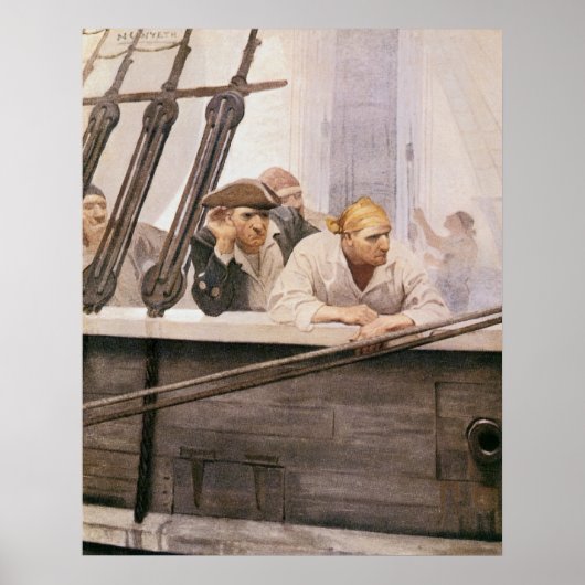  Piraten Brig Covenant in a Fog door NC Wyeth Poster (Voorkant)