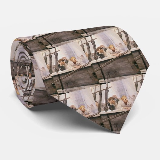 Piraten Brig Covenant in a Fog door NC Wyeth Stropdas (Opgerold)