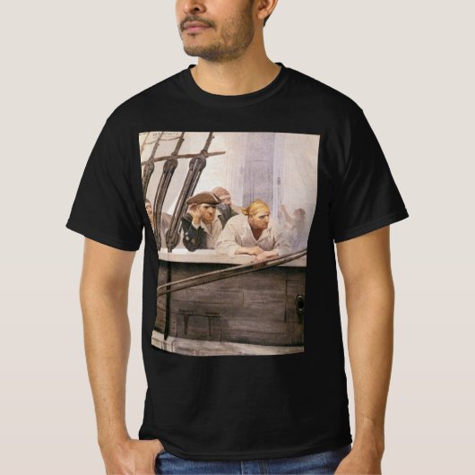 Piraten Brig Covenant in a Fog door NC Wyeth T-shirt (Voorkant)