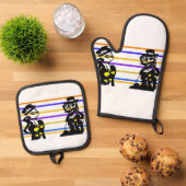 Piraten bruiloft ovenwant & pannenlap set (Top down)